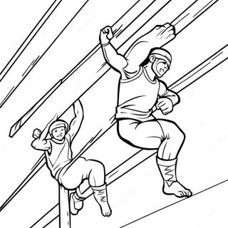 American Ninja Warrior Contestants In Action Coloring Page 64584-51139