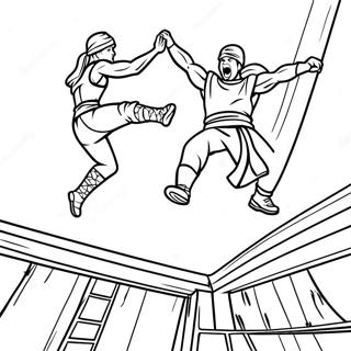 American Ninja Warrior Contestants In Action Coloring Page 64584-51140