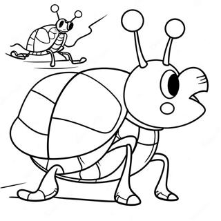 Funny Cartoon Cockroach Coloring Page 64614-51126