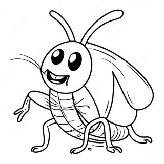 Funny Cartoon Cockroach Coloring Page 64614-51127