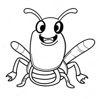 Funny Cartoon Cockroach Coloring Page 64614-51128