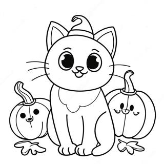 ハロウィン動物 塗り絵ページ