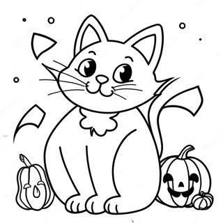 Halloween Black Cat Coloring Page 64623-51152