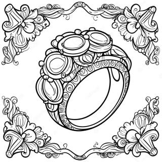 Elegant Wedding Ring Coloring Page 64664-51181