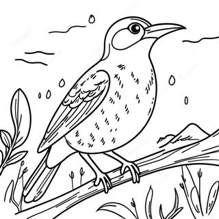 Western Meadowlark Singing Coloring Page 64683-51201