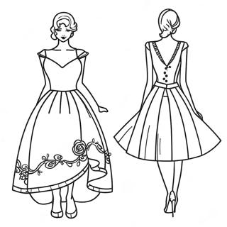 Fashionable Chic Dress Coloring Page 6470-5146