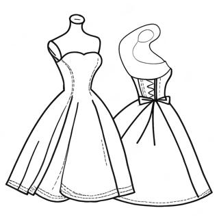 Fashionable Chic Dress Coloring Page 6470-5147