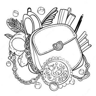 Trendy Fashion Accessories Coloring Page 6471-5154