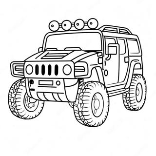 Cool Hummer Off-Roading Coloring Page 64734-51245