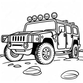 Cool Hummer Off-Roading Coloring Page 64734-51246