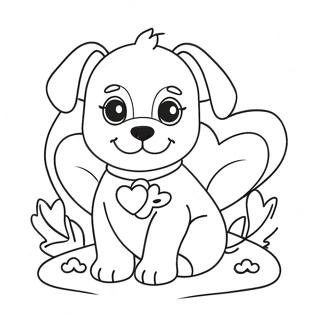 Valentines Puppy Coloring Pages