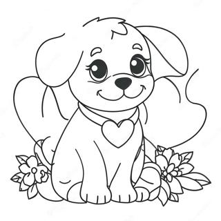 Page À Colorier De Chiot De La Saint-Valentin 64763-51266