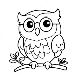 Cute Owl With Glasses Coloring Page 64784-51261