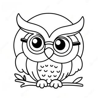 Cute Owl With Glasses Coloring Page 64784-51262