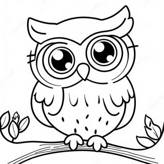 Cute Owl With Glasses Coloring Page 64784-51263