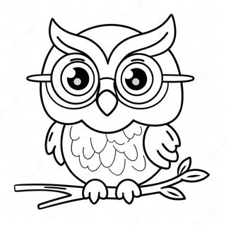 Cute Owl With Glasses Coloring Page 64784-51264