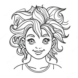 Crazy Hair Coloring Pages