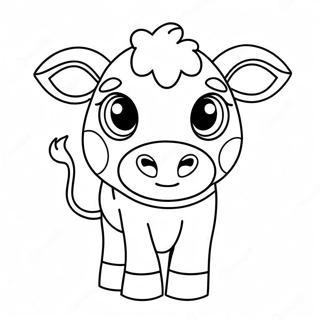 Cute Kawaii Cow Coloring Pages