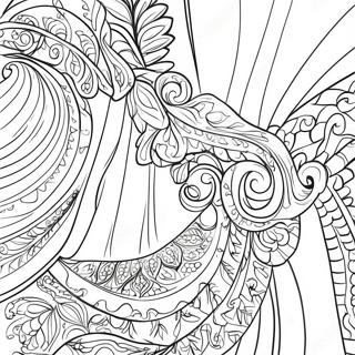 Elegant Velvet Drapery Coloring Page 6481-5160