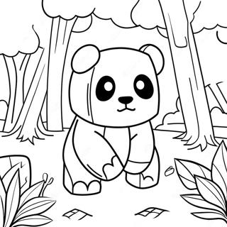 Niedlicher Minecraft Panda Im Wald Ausmalbild 64824-51297