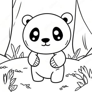 Niedlicher Minecraft Panda Im Wald Ausmalbild 64824-51299