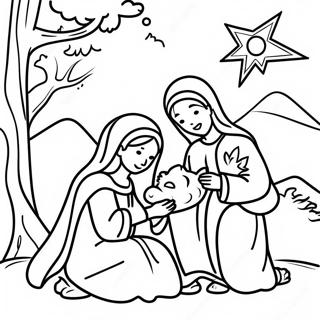 Nativity Scene With Baby Jesus Coloring Page 64833-51302