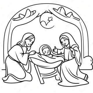 Nativity Scene With Baby Jesus Coloring Page 64833-51303