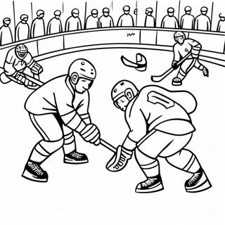 Exciting Hockey Game Scene Coloring Page 64864-51333