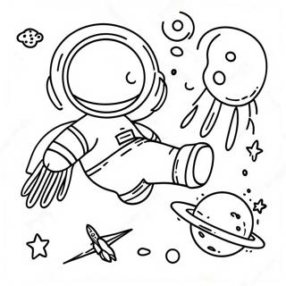 Colorful Space Adventure Coloring Page 64964-51414