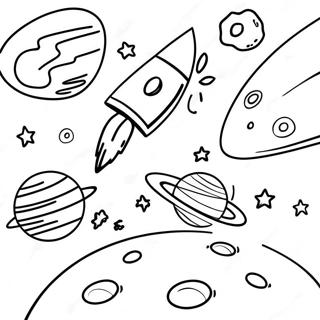 Colorful Space Adventure Coloring Page 64964-51415