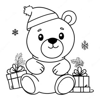 Christmas Bear Coloring Pages