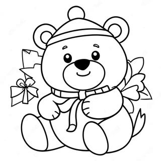 Christmas Bear Coloring Page 65033-51460