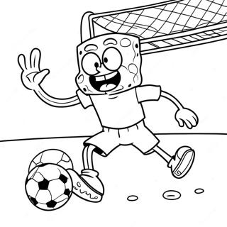 Spongebob Playing Soccer Coloring Page 65053-51482