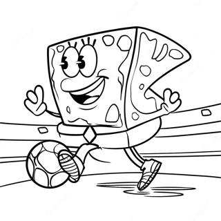 Spongebob Playing Soccer Coloring Page 65053-51484