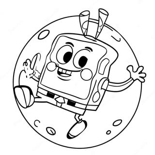 Spongebob Kicking A Colorful Ball Coloring Page 65054-51485