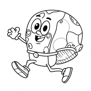 Spongebob Kicking A Colorful Ball Coloring Page 65054-51487