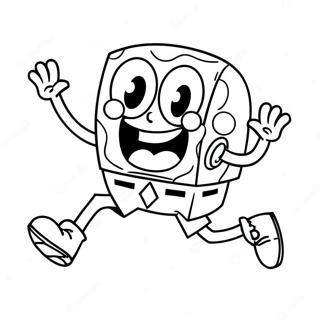 Spongebob Kicking A Colorful Ball Coloring Page 65054-51488