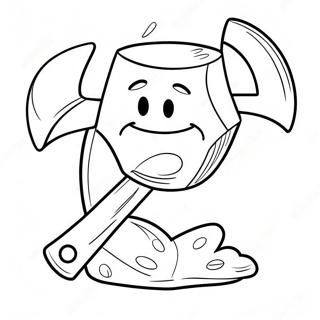 Cartoon Axe With Smiling Face Coloring Page 65084-51517