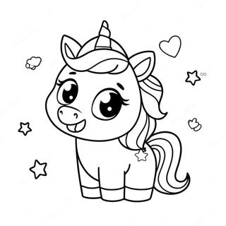 Niedliches Kawaii Chibi Einhorn Ausmalbild 65104-51531