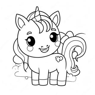 Pagini De Colorat Kawaii Chibi Unicorn Drăguț 65104-51532