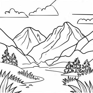 Mountain Landscape Coloring Page 65193-51602