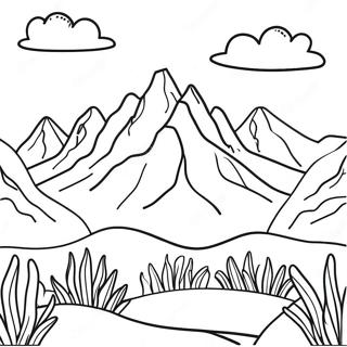 Mountain Landscape Coloring Page 65193-51603