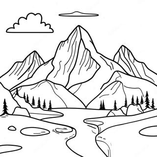 Majestic Mountain Range Coloring Page 65194-51608