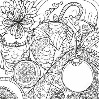 Noel Zentangle Desenleri Boyama Sayfaları