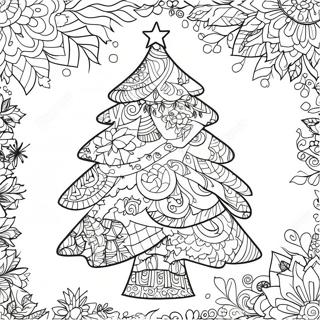 Page À Colorier De L'arbre De Noël Festif Zentangle 65254-51657