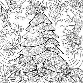 Page À Colorier De L'arbre De Noël Festif Zentangle 65254-51658