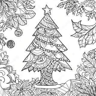 Page À Colorier De L'arbre De Noël Festif Zentangle 65254-51659