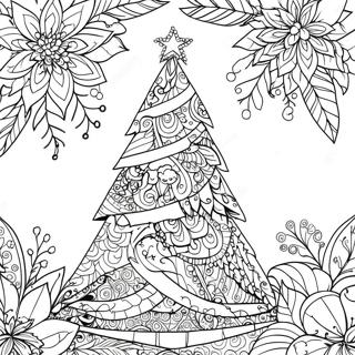 Page À Colorier De L'arbre De Noël Festif Zentangle 65254-51660