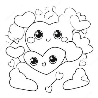 Kawaii Valentines Coloring Pages