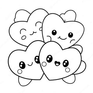 Kawaii Valentines Hearts Coloring Page 65263-51648